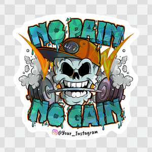 No Pain No Gain Holo Embossed